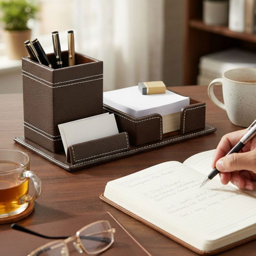 OG - 05 Premium Leather Desk Organizer Set