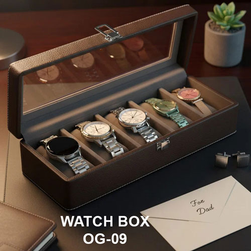 OG - 09 Signature 5-Slot Leatherette Watch Organizer
